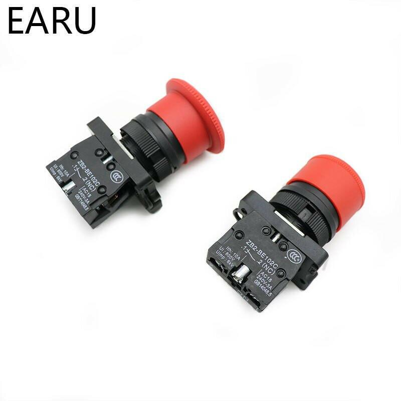 Mushroom Emergency Stop Switch 22mm NO/NC Red Push Button Switch  600V 10A.