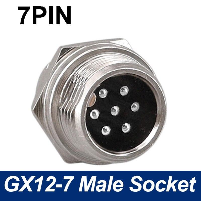 Only Male Socket of 7/16&quot; GX12 Cable Connector 2Pin3pin4pin 5pin6pin7pin.