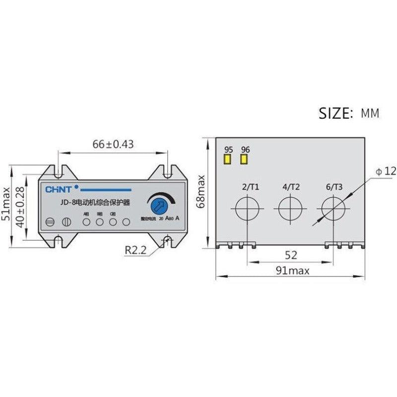 Original CHNT Motor Integrated Protection 380V JD-8 160-400A 80-200A 380V220V Overload Lass/Loss of Phase relay CHINT.