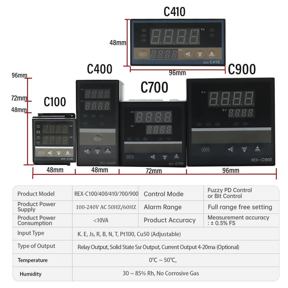 PID Digital Intelligent Industrial Temperature Controller K Universal Input REX-C100 C400 C700 C900 Thermostat SSR Relay Output.