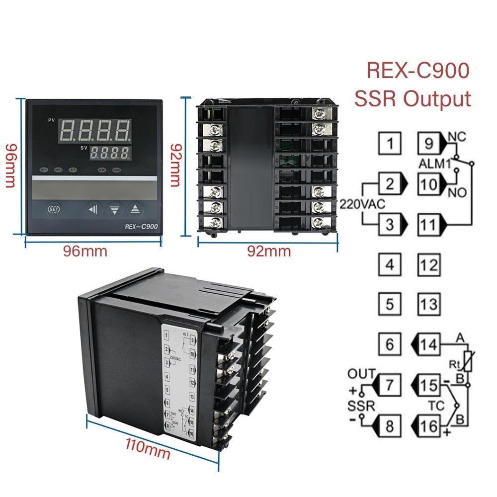 PID Digital Intelligent Industrial Temperature Controller K Universal Input REX-C100 C400 C700 C900 Thermostat SSR Relay Output.