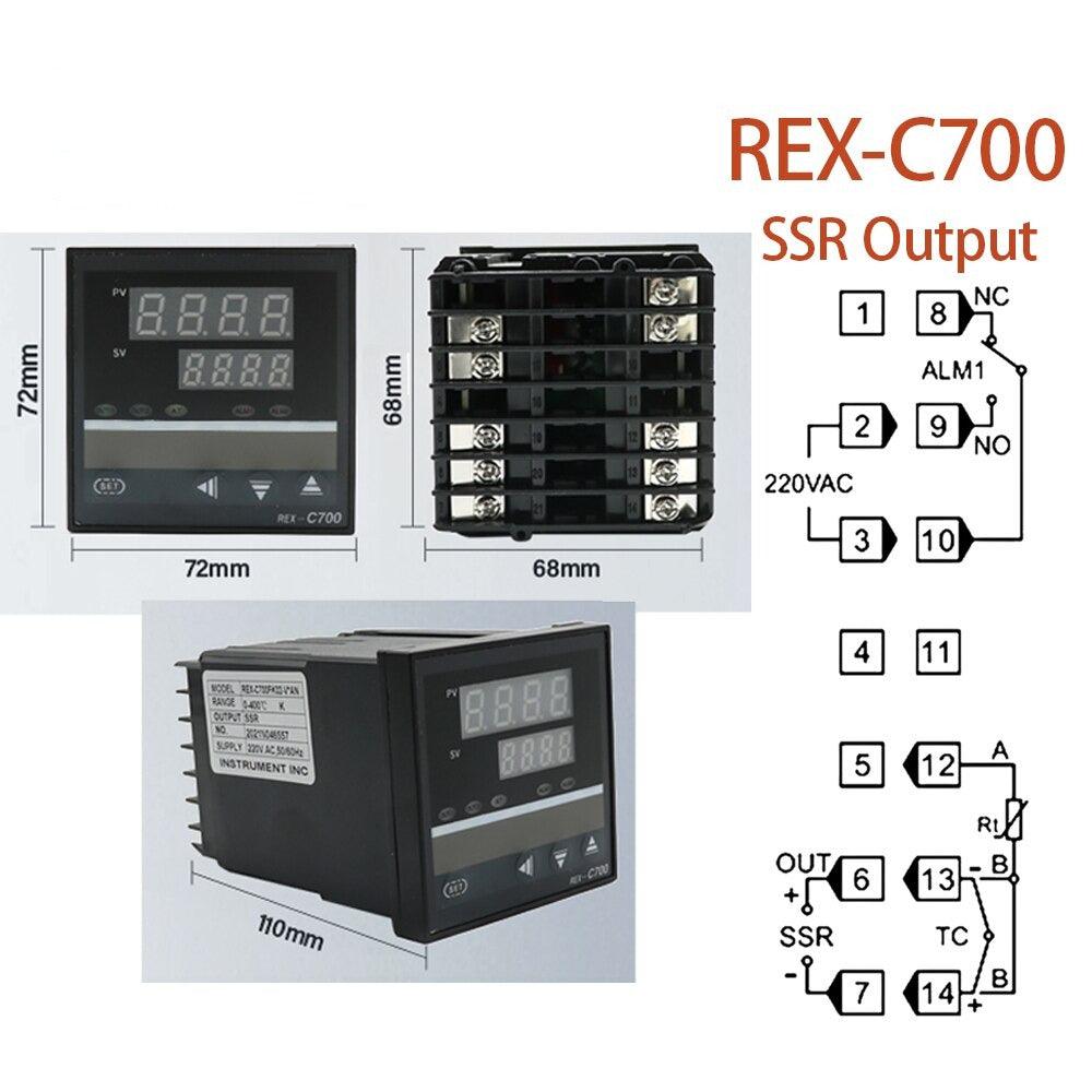 PID Digital Intelligent Industrial Temperature Controller K Universal Input REX-C100 C400 C700 C900 Thermostat SSR Relay Output.