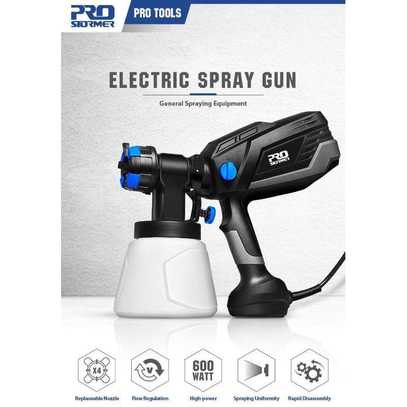 PROSTORMER- 600W Electric Spray Gun with 4 Nozzle| AU/US/EU/UK Plug Optional.