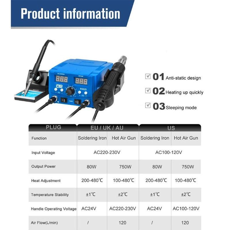 PROSTORMER- 800W SMD Soldering Station Quick Heat| AU/US/EU/UK Plug Optional.