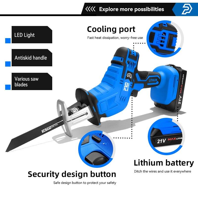 PROSTORMER- Cordless Reciprocating Saw 21V| AU/US/EU/UK Plug Optional.