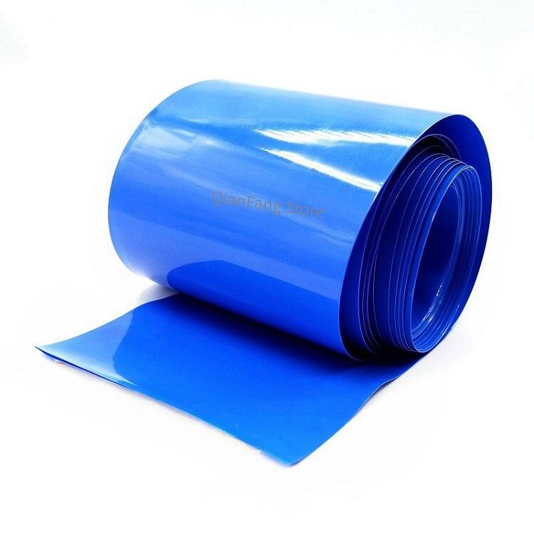 PVC Heat Shrink Tube 125mm Width Blue Black Shrinkable Cable Sleeve Sheath Pack Cover for 18650 Lithium Battery Film Wrap.