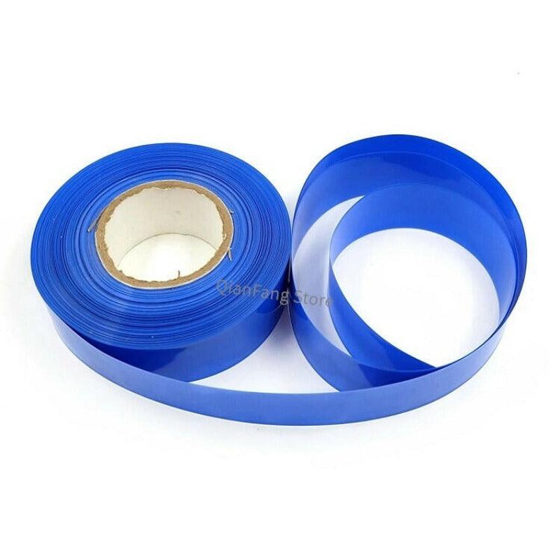 PVC Heat Shrink Tube 35mm Width Blue Multicolor Shrinkable Cable Sleeve Sheath Pack Cover for 18650 Lithium Battery Film Wrap.