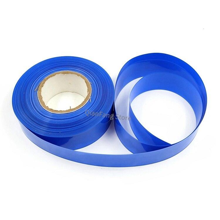 PVC Heat Shrink Tube 48mm Width Blue Multicolor Shrinkable Cable Sleeve Sheath Pack Cover for 18650 Lithium Battery Film Wrap.