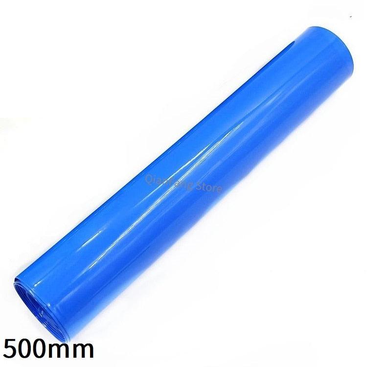 PVC Heat Shrink Tube 500mm Width Blue Protector Shrinkable Cable Sleeve Sheath Pack Cover for 18650 Lithium Battery Film Wrap.