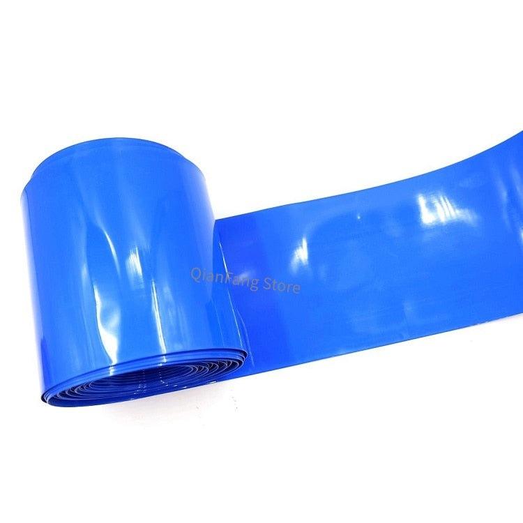 PVC Heat Shrink Tube 70mm Width Blue Multicolor Shrinkable Cable Sleeve Sheath Pack Cover for 18650 Lithium Battery Film Wrap.
