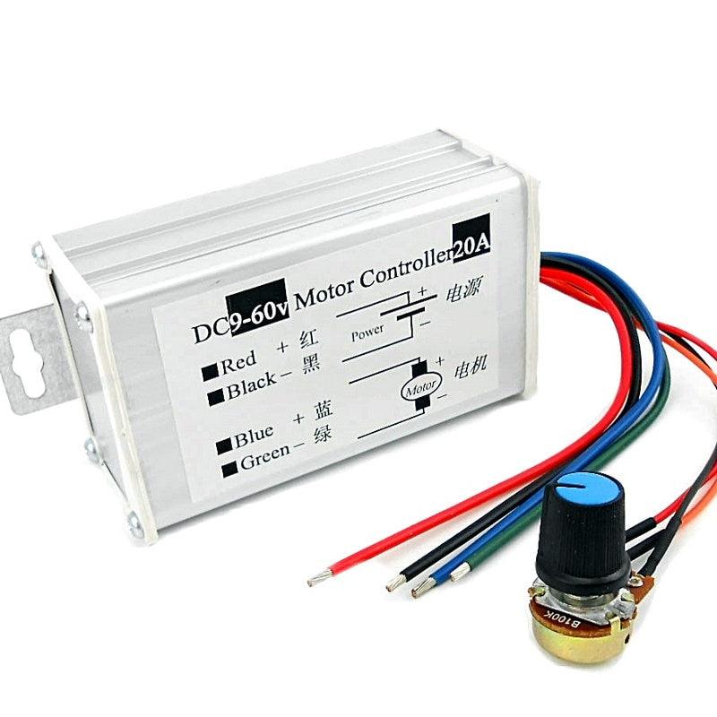 PWM DC motor stepless speed controller  12V 24V 60V MAX 20A.