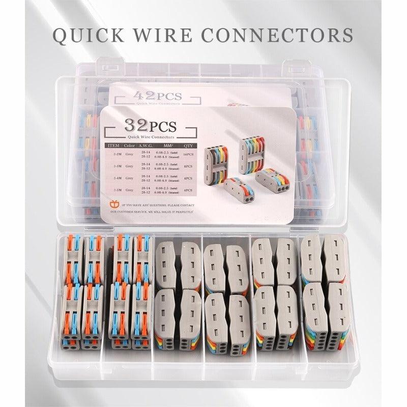 Quick Connector Type Boxed Wire Connector 2/3/4/5 Pin Conductor Splitter to Wiring Terminal Block LED Light Push Type Connector.