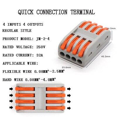 Quick Wiring Connector Universal Splitter Wiring Cable Push-in Can Combined Butt Home Terminal Block Wire connector.