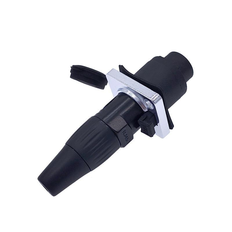 RJ45 waterproof connector plug D type panel mount socket  ip65 Ethernet connectors.
