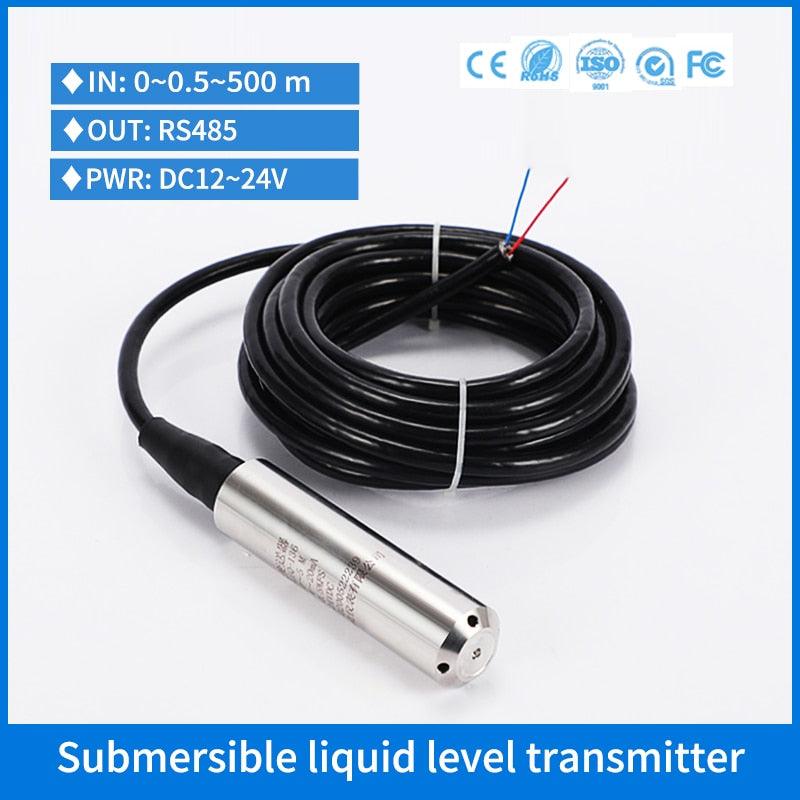 RS485 Modbus Hydrostatic Lake River Level Pressure Sensor Transmitter SS316L Probe Deep Water Tank Level Transmitter.