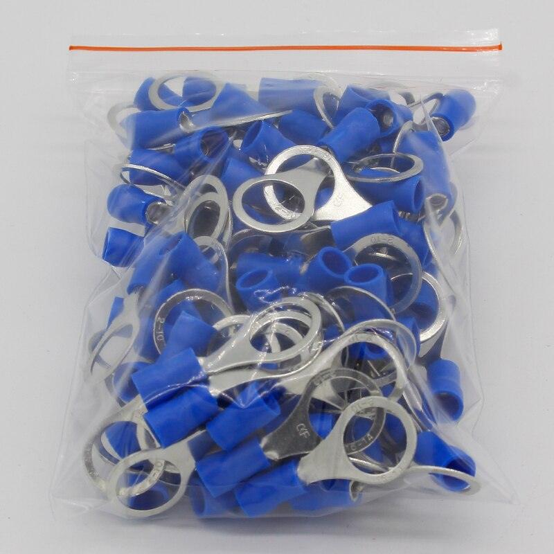 RV2-10 Blue Ring insulated terminal Cable Wire Connector suit 1.5-2.5mm cable Crimp Terminal 100PCS/Pack RV2.5-10 RV.
