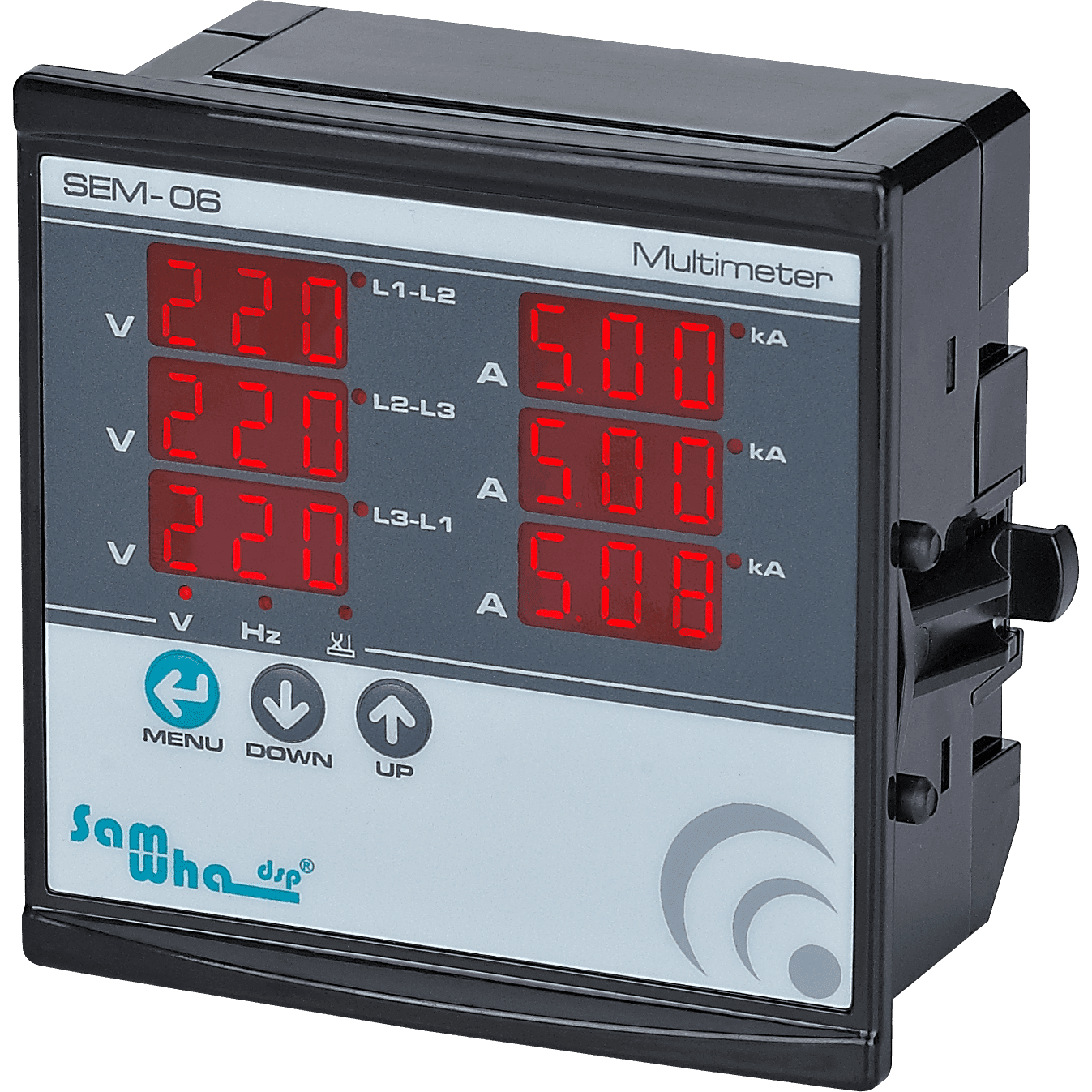 Samwha-Dsp SEM-06 Digital Multimeter, Three Phase Volt(L-L),(L-N), Ampere ,Frequency, Phase Sequence Display Panel Meter 12 in 1.