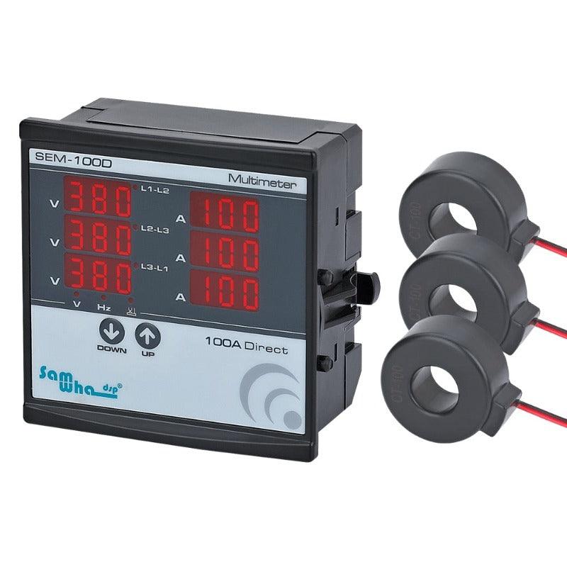 Samwha-Dsp SEM-XXD Digital Multimeter, Contains 3 C.T, Three Phase Volt(L-L),(L-N), Ampere ,Frequency, Phase Sequence Display.