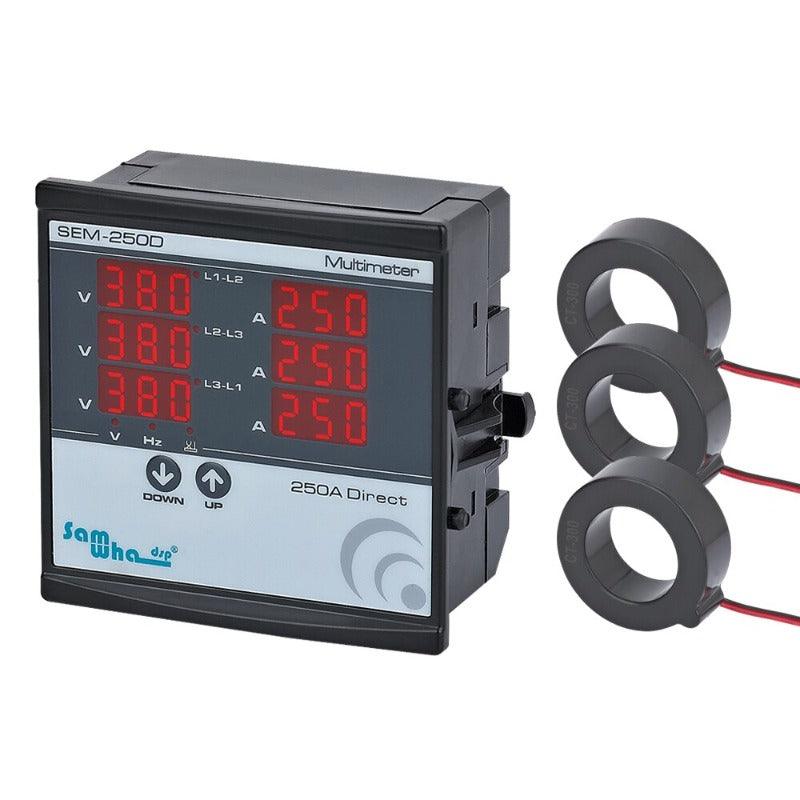 Samwha-Dsp SEM-XXD Digital Multimeter, Contains 3 C.T, Three Phase Volt(L-L),(L-N), Ampere ,Frequency, Phase Sequence Display.