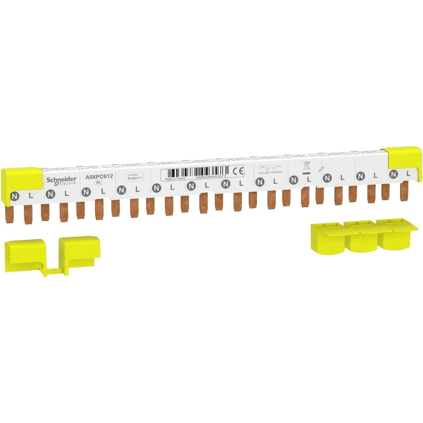 Schneider Electric Acti 9 A9XPC612 12x18mm Comb Busbar 12 Channels N+1L Use for 1P+N MCB Miniature Circuit Breaker.