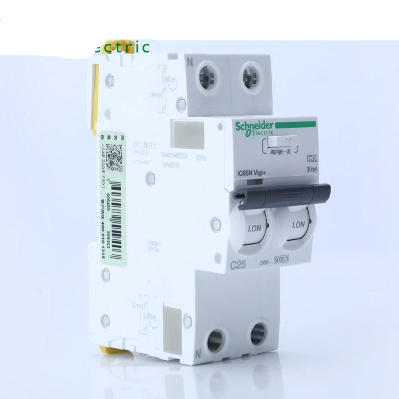 Schneider Electric Acti9 Vigi+ RCBO 2P 30mA A Type Residual Current Breaker with Overcurrent Protection.