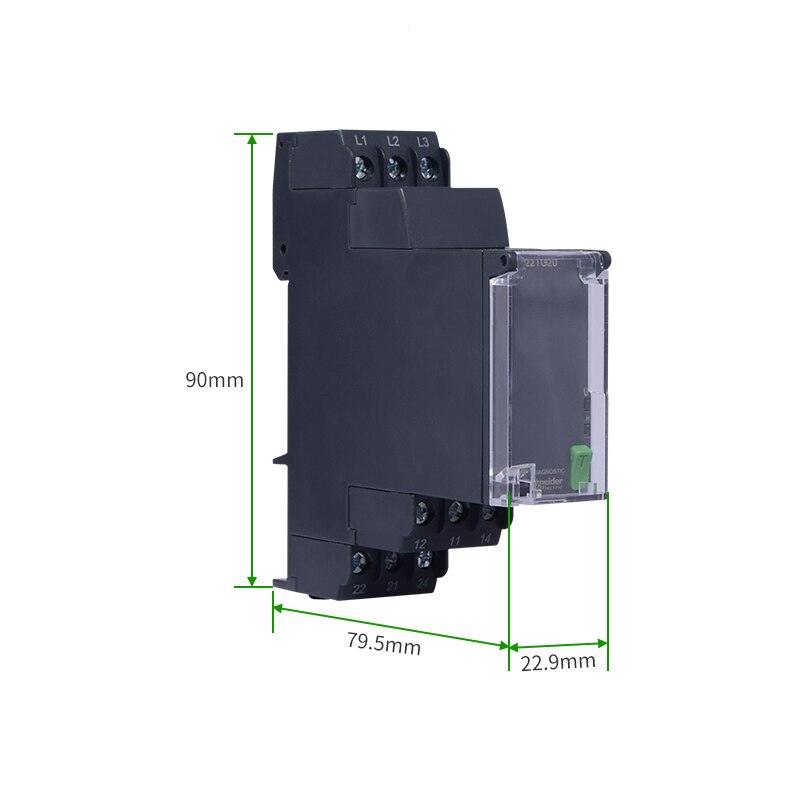 Schneider Harmony Modular 3-phase Supply Control Relay 8A 2CO 183-528VAC RM22TG20 RM22TR3 380-480VAC.