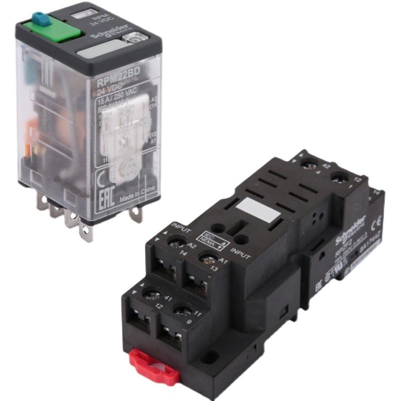 Schneider Power Relay DC24V AC230V 15A 8 Pins 2 NC/NO RPM22BD RPM22P7 With LED.