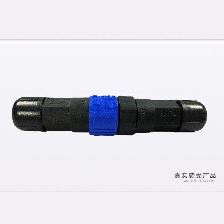 Self-locking waterproof connector quick docking screw lock wire solder-free waterproof male and female plug IP67.