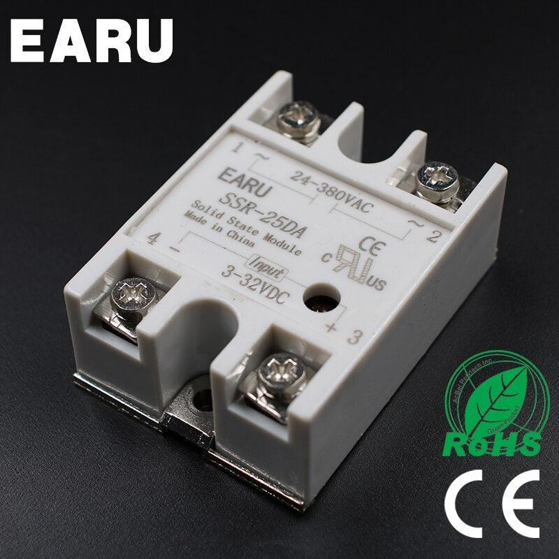 Solid State Relay Module SSR-10DA SSR-25DA SSR-40DA 10A 25A 40A DC 3-32V TO 24-380V AC SSR 10DA 25DA 40DA Temperature Controller.