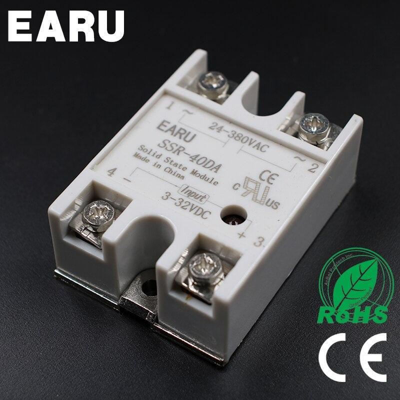 Solid State Relay Module SSR-10DA SSR-25DA SSR-40DA 10A 25A 40A DC 3-32V TO 24-380V AC SSR 10DA 25DA 40DA Temperature Controller.