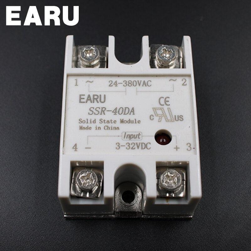 Solid State Relay Module SSR-10DA SSR-25DA SSR-40DA 10A 25A 40A DC 3-32V TO 24-380V AC SSR 10DA 25DA 40DA Temperature Controller.