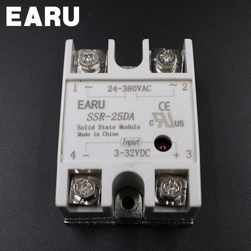 Solid State Relay Module SSR-10DA SSR-25DA SSR-40DA 10A 25A 40A DC 3-32V TO 24-380V AC SSR 10DA 25DA 40DA Temperature Controller.