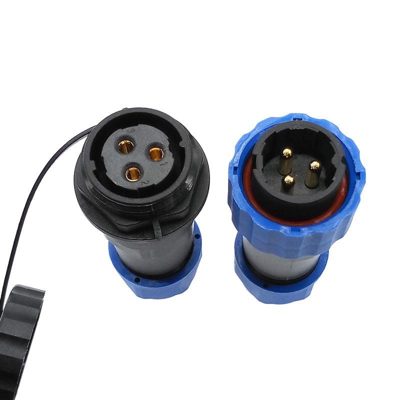 SP20 straight waterproof connector 1/2/3/4/5/6/7/8/9/10/12/14Pin IP68 Industrial power Male plug and Female socket.