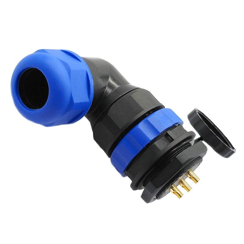 SP28  waterproof  IP68 cable connector 2pin 3/4/5/6/7/8/9/10/12/14/16/19/22/24/26Pin angle connectors 90 degree elbow.