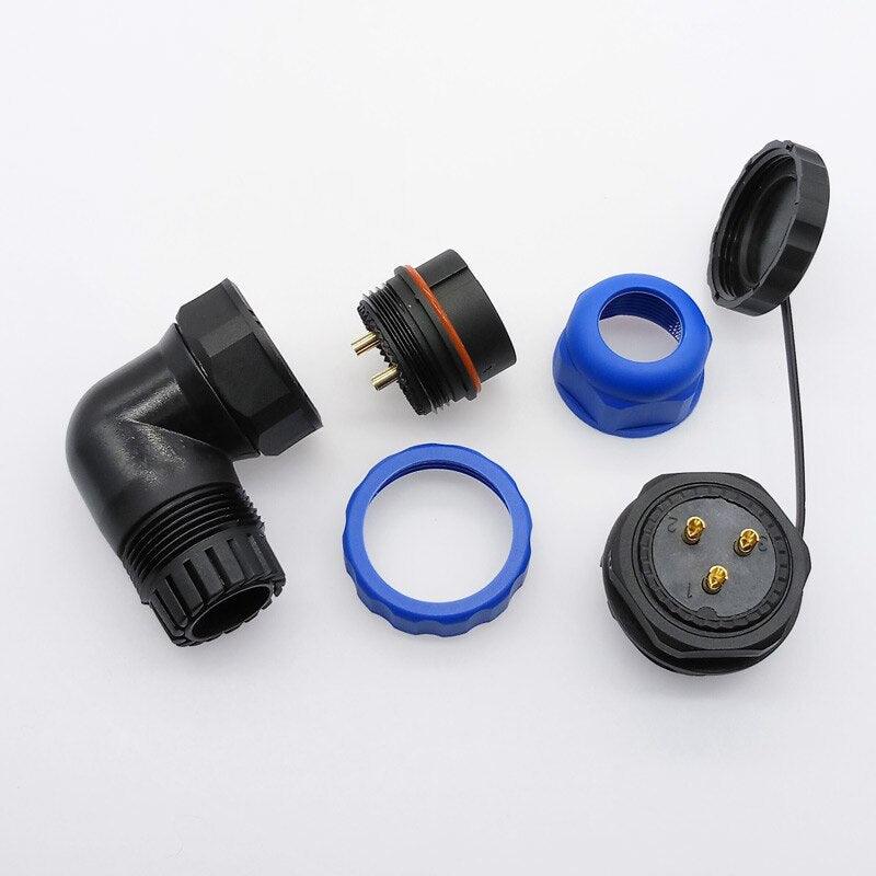 SP28  waterproof  IP68 cable connector 2pin 3/4/5/6/7/8/9/10/12/14/16/19/22/24/26Pin angle connectors 90 degree elbow.