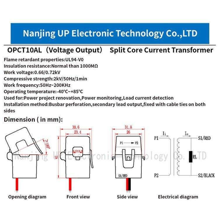 Split core Current Transformer OPCT10AL 5A/333mV 10A/333mV 60A/333mV.