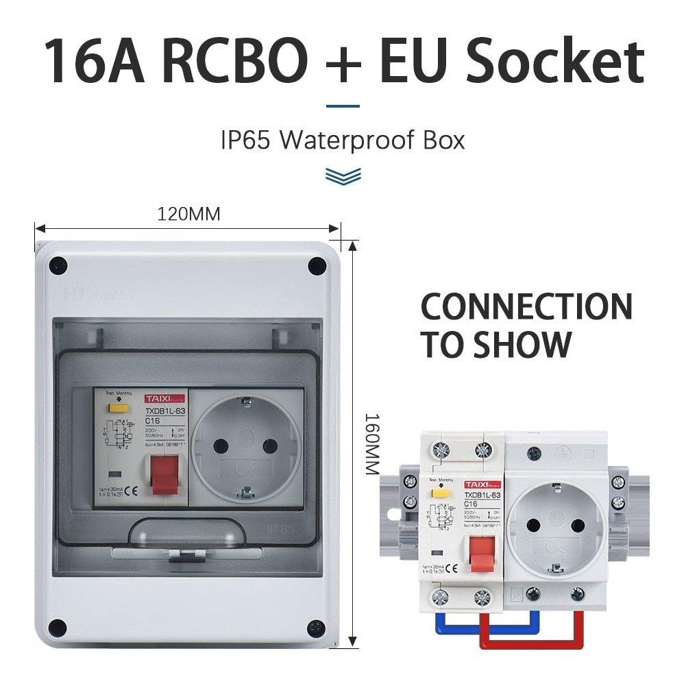 TAIXI- Outdoor Waterproof Socket Electrical Distribution Box|  EU AU UK IT FR Universal Socket optional.