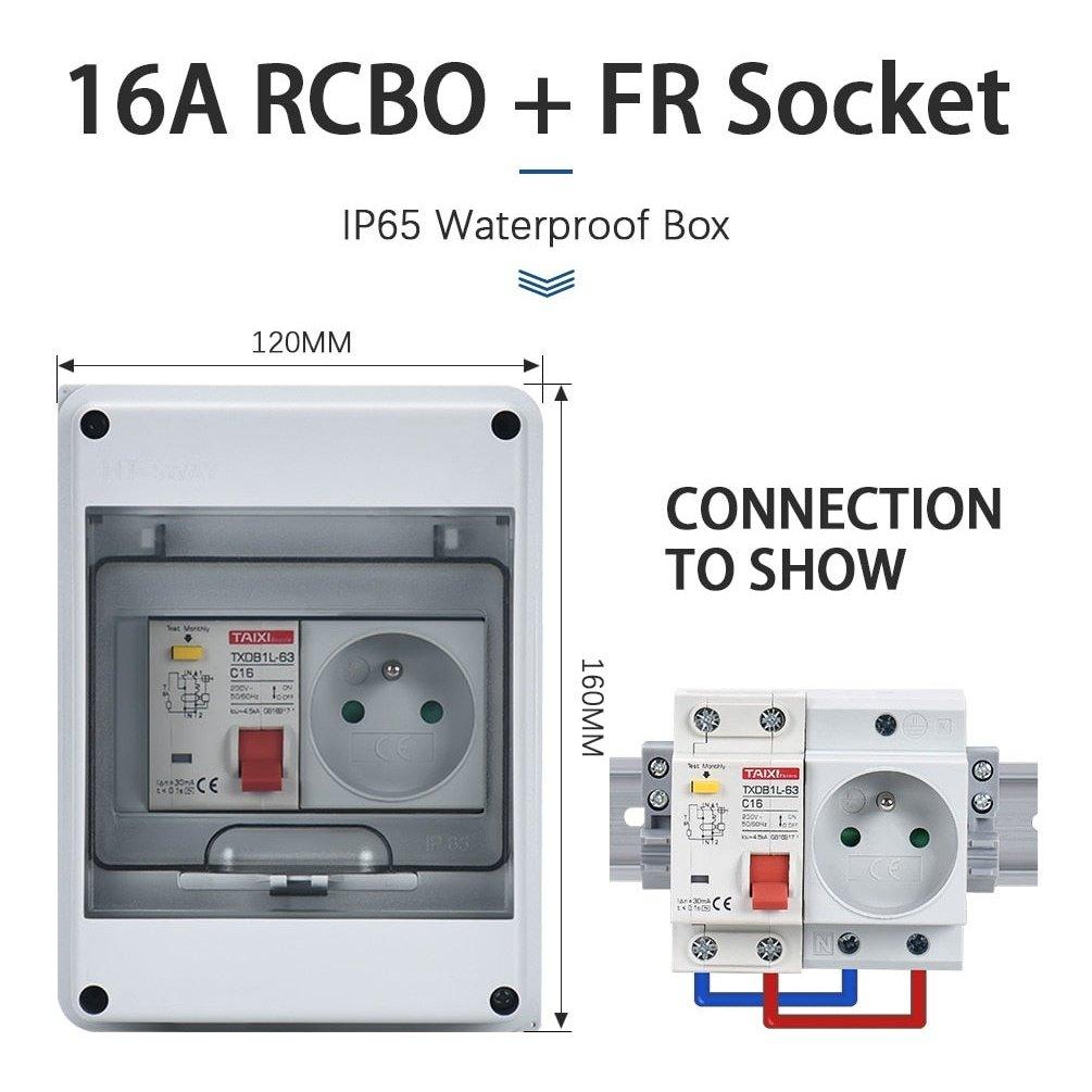 TAIXI- Outdoor Waterproof Socket Electrical Distribution Box|  EU AU UK IT FR Universal Socket optional.