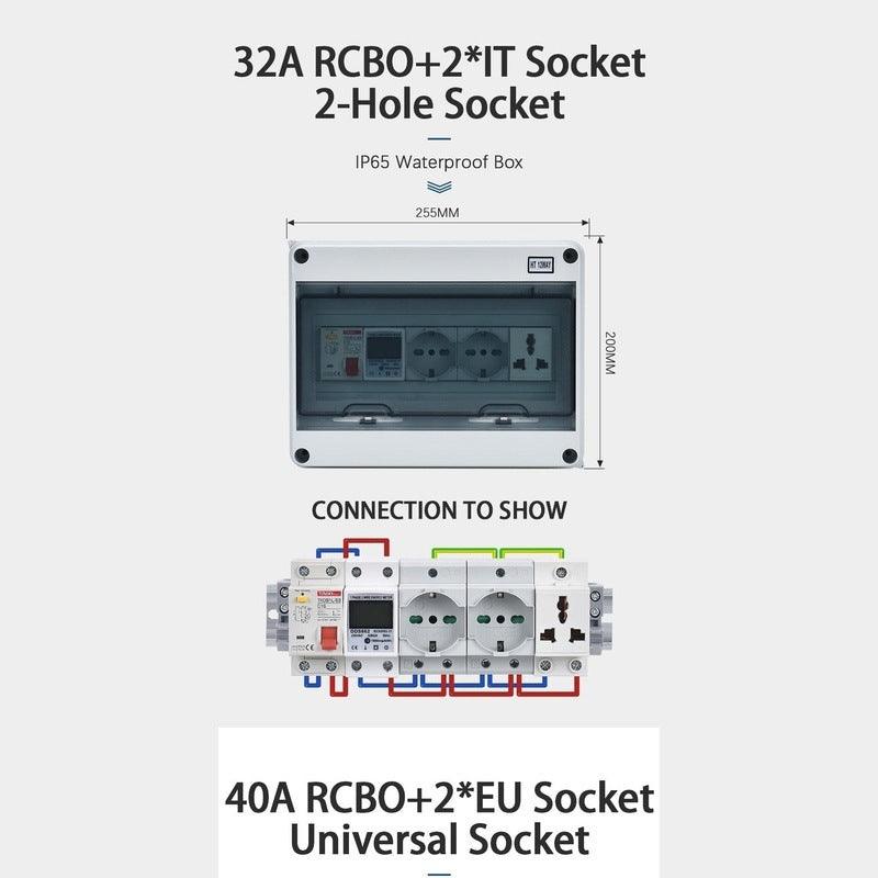 TAIXI- Outdoor Waterproof Socket Electrical Distribution Box|  EU AU UK IT FR Universal Socket optional.