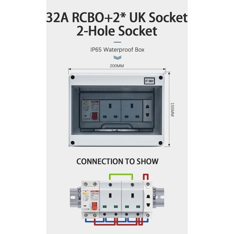 TAIXI- Outdoor Waterproof Socket Electrical Distribution Box|  EU AU UK IT FR Universal Socket optional.