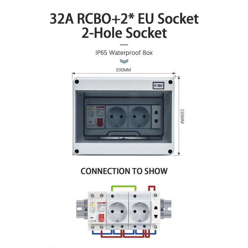 TAIXI- Outdoor Waterproof Socket Electrical Distribution Box|  EU AU UK IT FR Universal Socket optional.