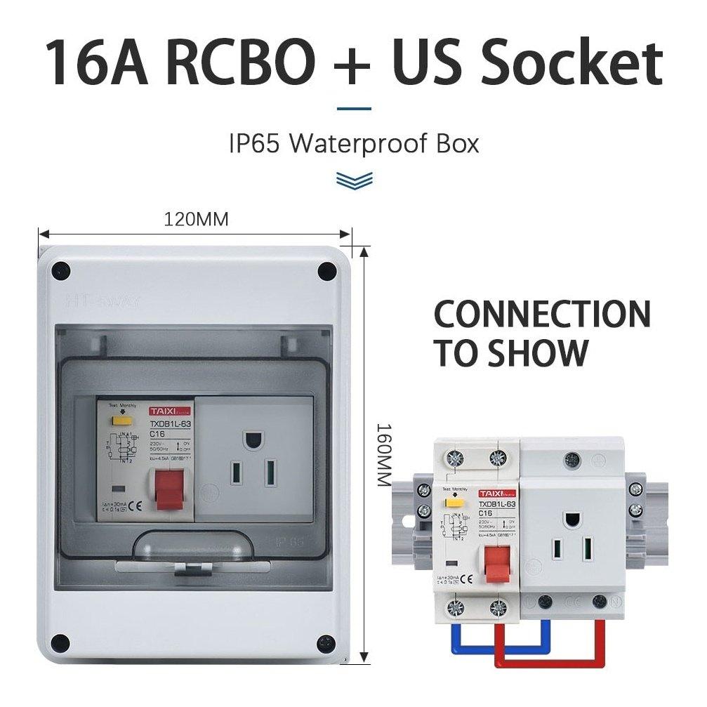 TAIXI- Outdoor Waterproof Socket Electrical Distribution Box|  EU AU UK IT FR Universal Socket optional.