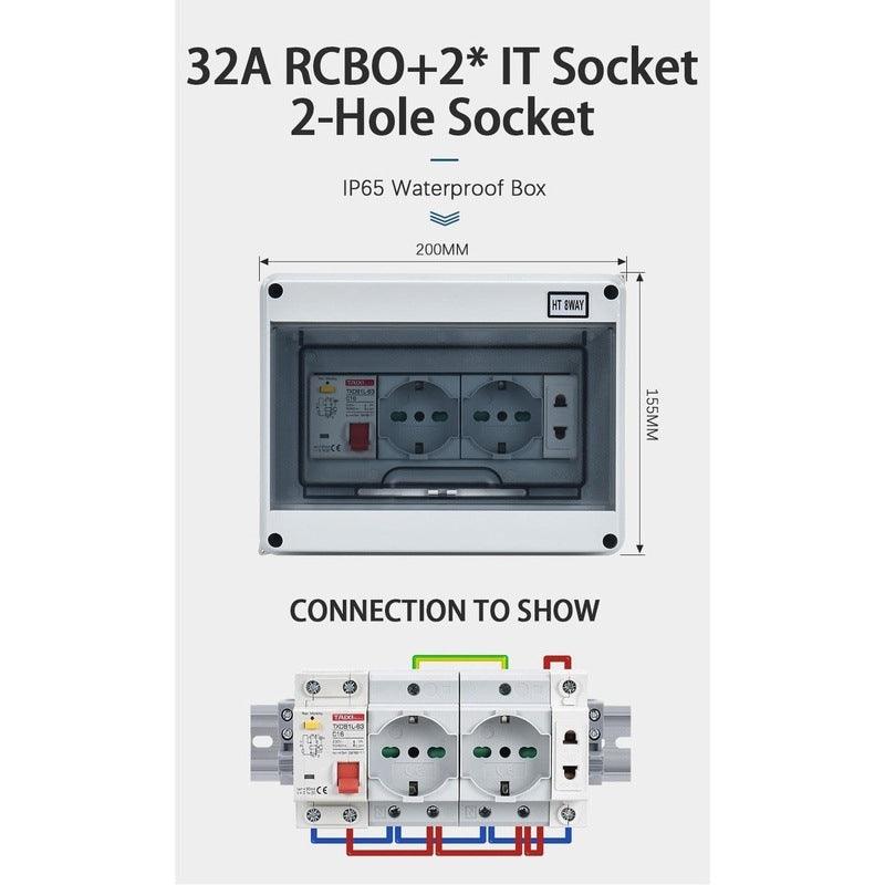 TAIXI- Outdoor Waterproof Socket Electrical Distribution Box|  EU AU UK IT FR Universal Socket optional.