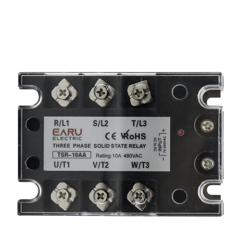 TSR  SSR-10AA 25A 40A 60A 80A Three Phase SSR Solid State Relay AC Control AC 480V 70-280V Input Aluminum Radiator Heat Sink.