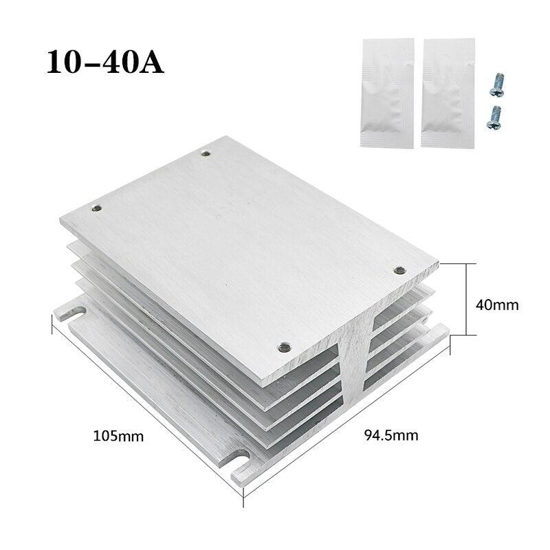 TSR  SSR-10AA 25A 40A 60A 80A Three Phase SSR Solid State Relay AC Control AC 480V 70-280V Input Aluminum Radiator Heat Sink.