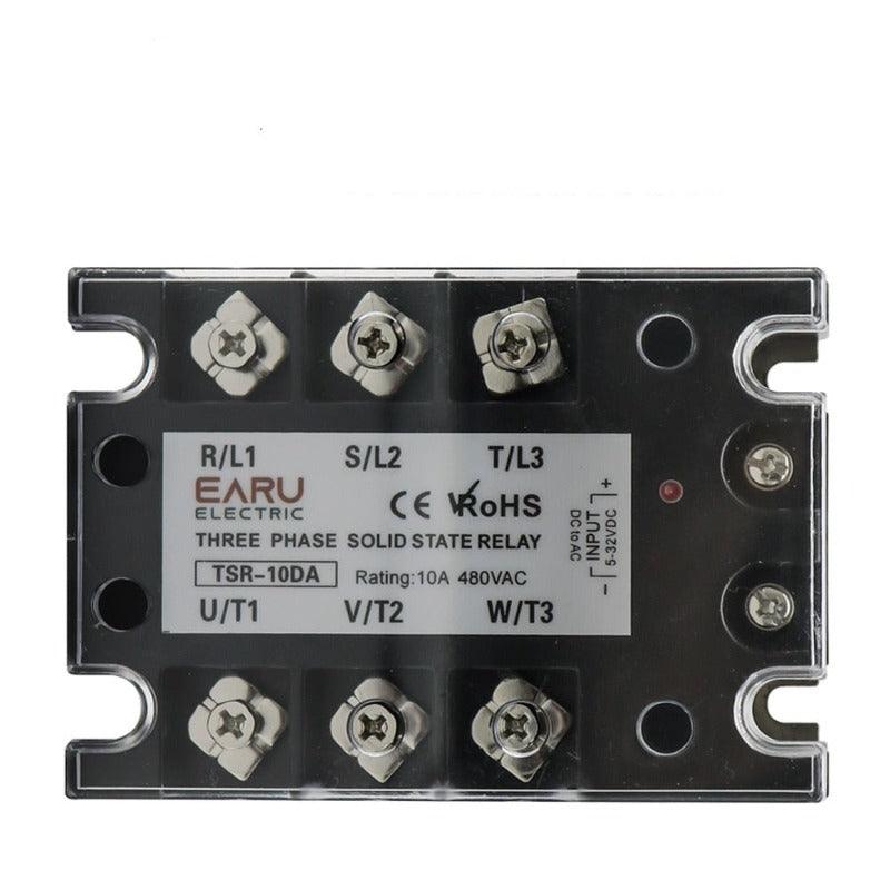 TSR  SSR-10DA SSR-40DA SSR 25A 60A 80A 100A Three Phase SSR Solid State Relay DC Control AC 480V 5-32V Input Aluminum Heatsink.