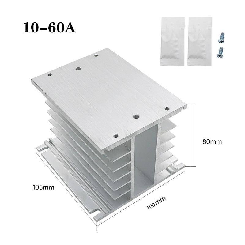 TSR  SSR-10DA SSR-40DA SSR 25A 60A 80A 100A Three Phase SSR Solid State Relay DC Control AC 480V 5-32V Input Aluminum Heatsink.