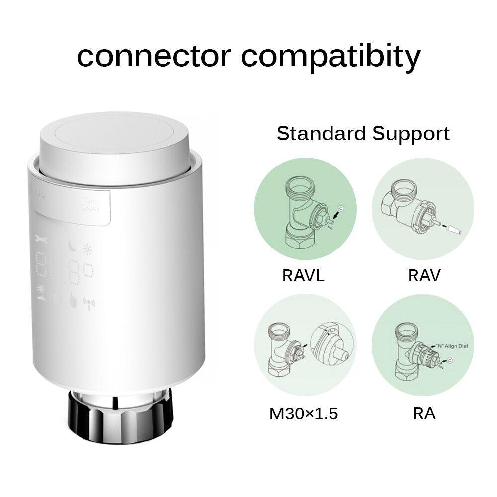 Tuya Smart ZigBee Radiator Actuator TRV Programmable Thermostatic Radiator Valve App Remote Temperature Controller Support Alexa.
