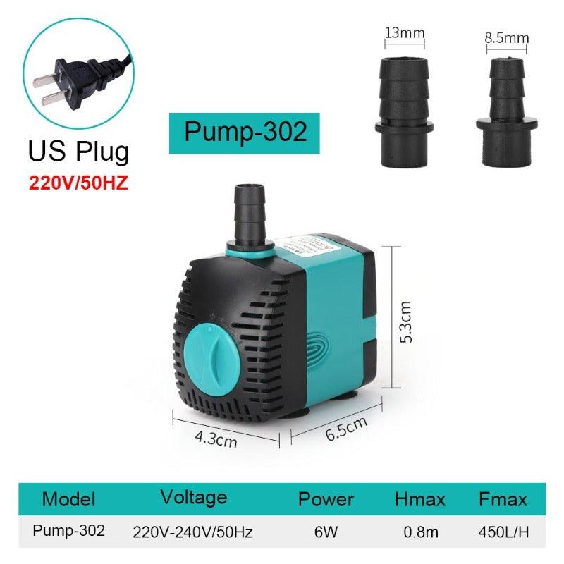 Ultra-Quiet Submersible Water Fountain Pump 3W 6W 10W 15W 25W Filter Fish Pond Aquarium Water Tank Pump 220V-240V EU CN plug.