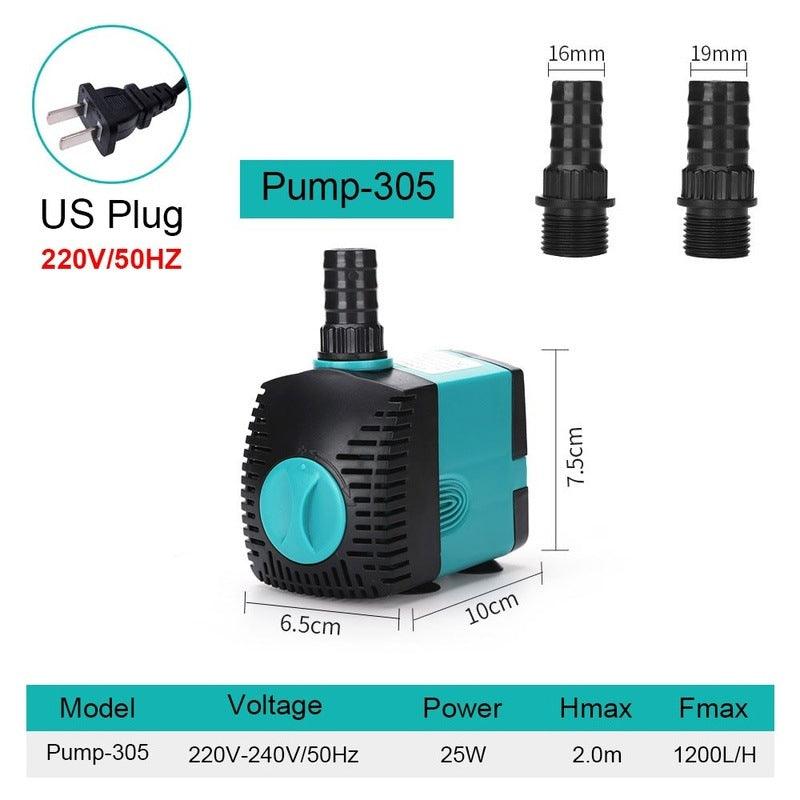 Ultra-Quiet Submersible Water Fountain Pump 3W 6W 10W 15W 25W Filter Fish Pond Aquarium Water Tank Pump 220V-240V EU CN plug.